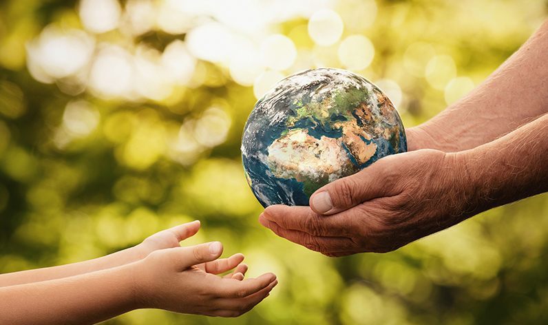 globe in a pair of hands