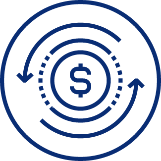 blue icon with person falling
