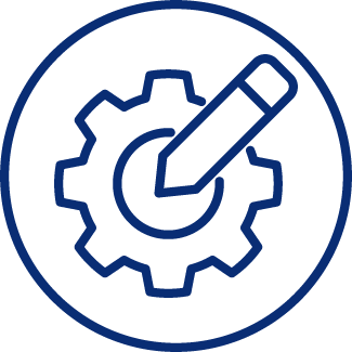 blue icon with family under insurance umbrella