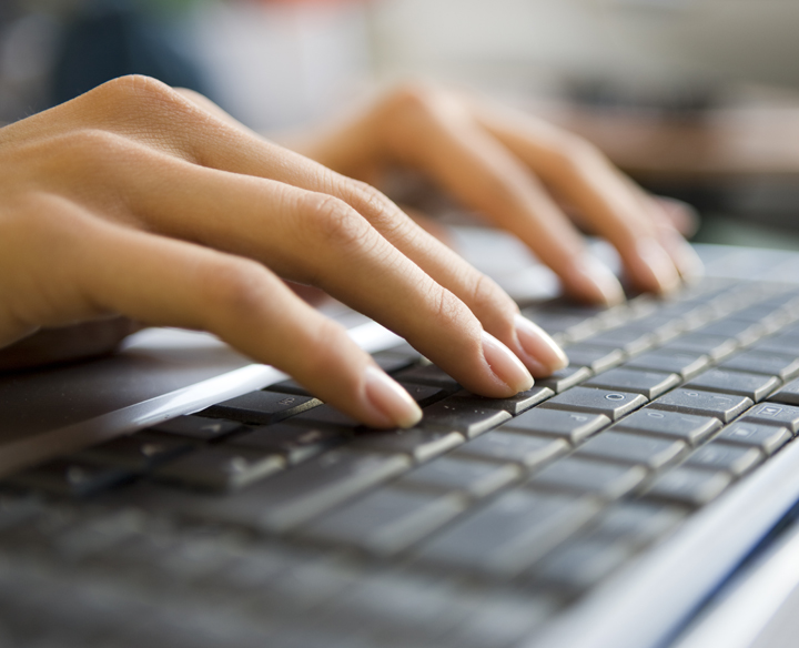 hands on keyboard